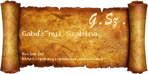 Gabányi Szabina névjegykártya